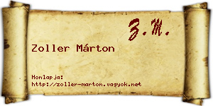 Zoller Márton névjegykártya